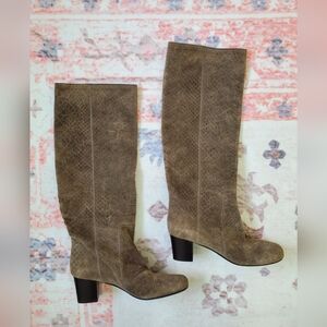 Lanvin Suede Animal Print Boots 40